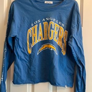 Chargers Crop Long Sleeve Tee